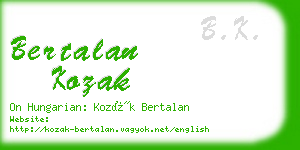 bertalan kozak business card